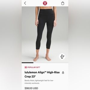 lululemon Align High-Rise Crop “23